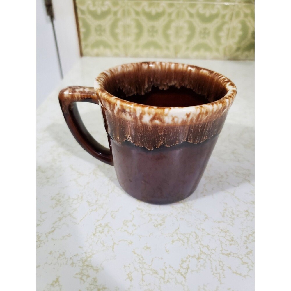 Vintage Studio Art Pottery Brown Drip Coffee Mug 10 oz Smores Inspired